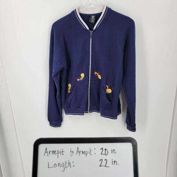 Vintage Tweety Bird Jacket Womens Medium Warner Bros Studio Store Cartoon 90s - Picture 15 of 15